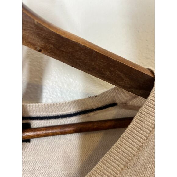 Banana Republic 100% Merino Wool Tan V Neck Sweater Mens Sz XXL Old Money - Picture 9 of 9